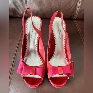 Lulu Townsend Fuschia Red womens size 10 slingback opened toed shoes Worn once.
